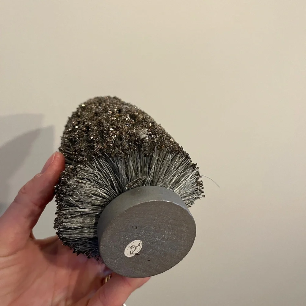 Vintage Silver Glitter Bottlebrush Tree Set of 3